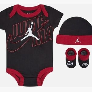 Baby Air Jordan Bodysuit, Hat and Booties 3-PC Box Set